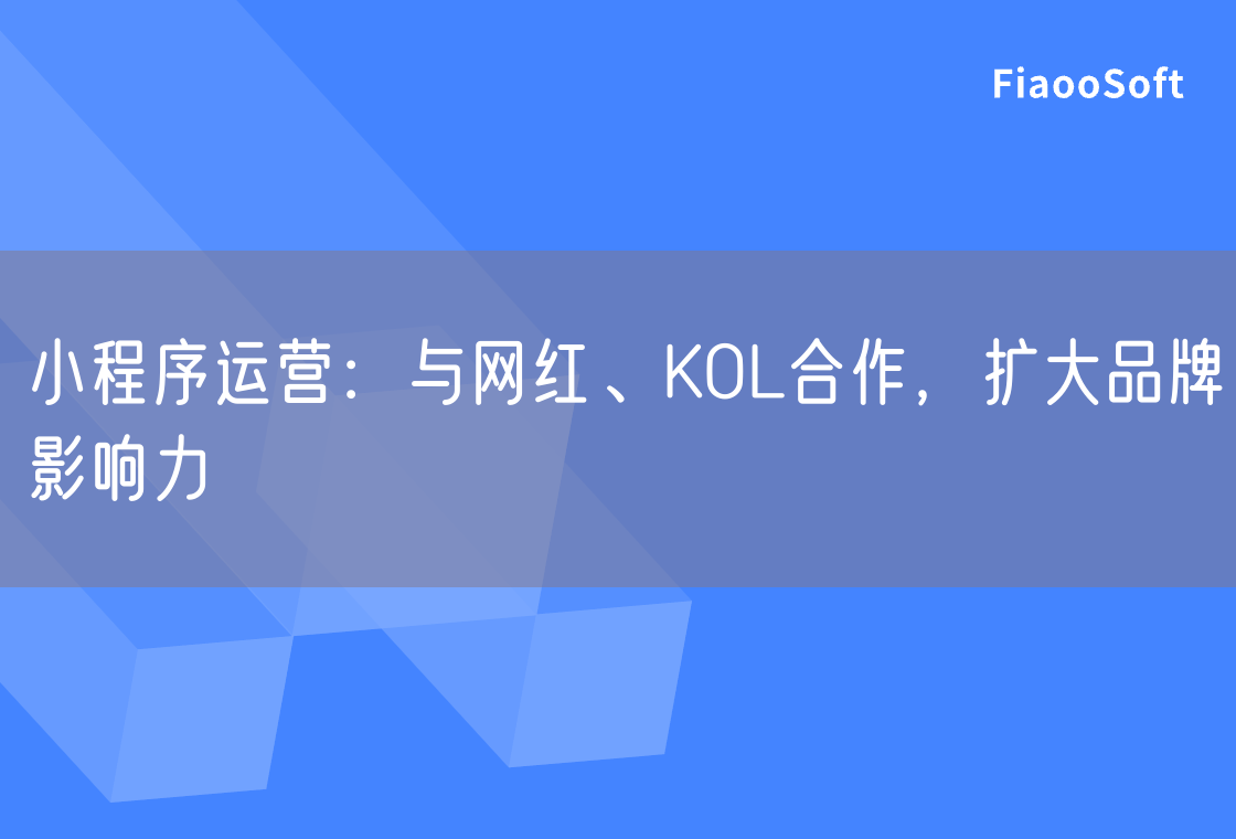 小程序運營：與網(wǎng)紅、KOL合作，擴大品牌影響力